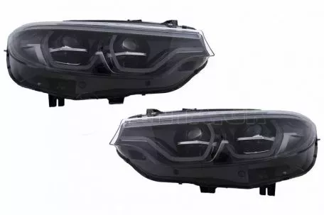 Μπροστινά Φανάρια Set Για Bmw 4 F32 F33 F36 (2013-2019) Conversion Από HID Σε LED Angel Eyes Μαύρα 