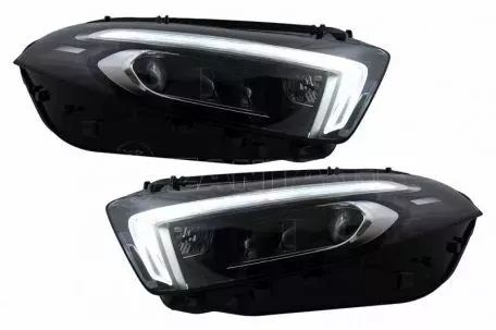 Μπροστινά Φανάρια Set Για Mercedes-Benz A-Class  W177 / V177 2018-2022 Αλογόνου Upgrade Σε Full Led DRL Με Μοτέρ Carner 