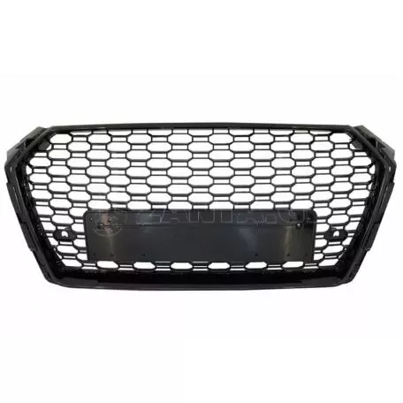 Μάσκα Για Audi A4 B9 16-19 RS4 Look Κυψελωτή Γυαλιστερό Μαύρο 1 Τεμάχιο 