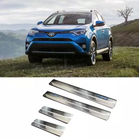 Διακοσμητικά Εσωτερικά Μασπιέ Πόρτας Για Toyota Rav4 16-18 / Toyota C-ΗR 2016+ Ηybrid Χρωμίου Αυτοκόλλητα 4 Τεμάχια 2/23007 