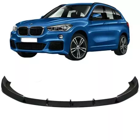 Μπροστινό Spoiler Για Bmw X1 F48 15-19 M-Packet Γυαλιστερό Μαύρο 3 Τεμάχια 