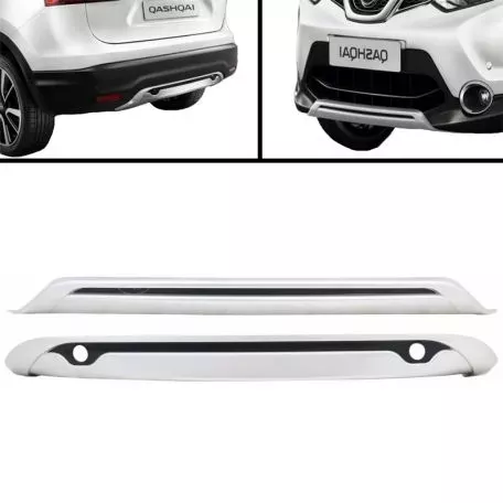 Skid Plates Προφυλακτήρων Off Road Package Για Nissan Qashqai J11 2014-2017 (PDC) Ασημί 2 Τεμάχια 