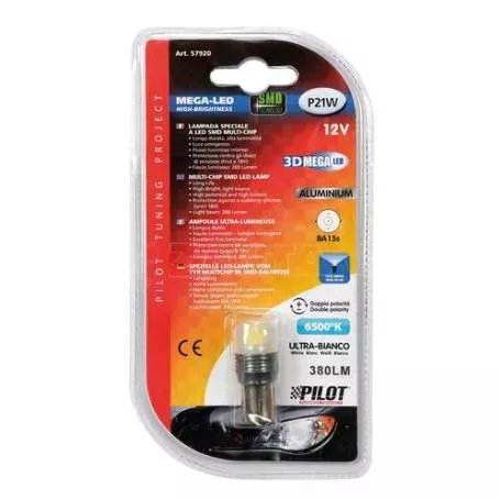 Lampa P21W 12V MEGA-LED 3D 6.500K BA15s 380LM ΔΙΑΘΛΑΣΗΣ (ΜΟΝΟΠΟΛΙΚΟ-ΔΙΠΛΗΣ ΠΟΛΙΚΟΤΗΤΑΣ) BLISTER 1ΤΕΜ. L5792.0 