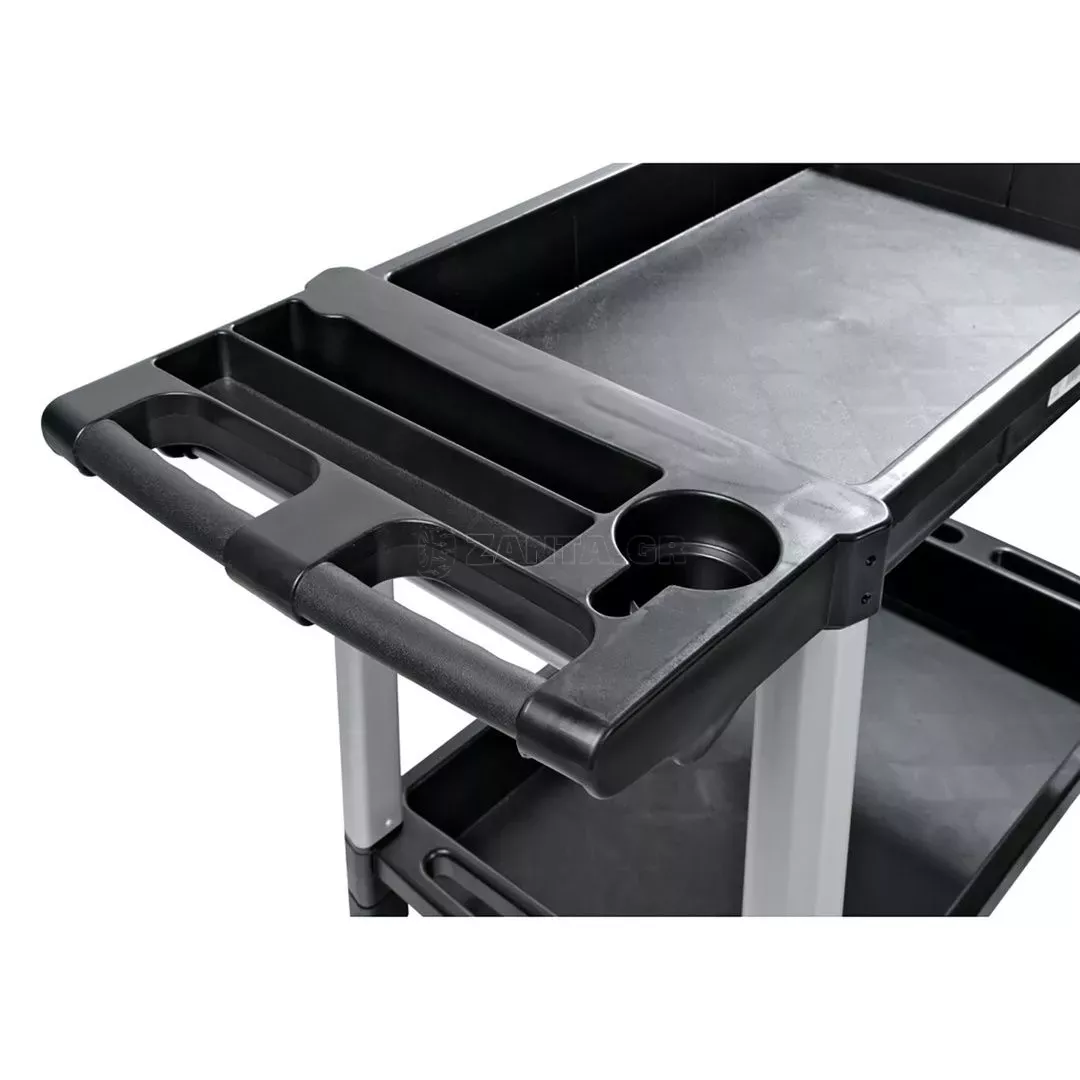 Lampa ΤΡΟΛΕΙ ΕΡΓΑΛΕΙΩΝ (TROLLEY) 2 ΕΠΙΠΕΔΩΝ ΜΕ 4 ΡΟΔΕΣ ΠΛΑΣΤΙΚΟ(PP)/ ΑΛΟΥΜΙΝΙΟ ΓΙΑ ΑΠΟΘΗΚΕΥΣΗ ΚΑΙ ΜΕΤΑΦΟΡΑ L7148.8