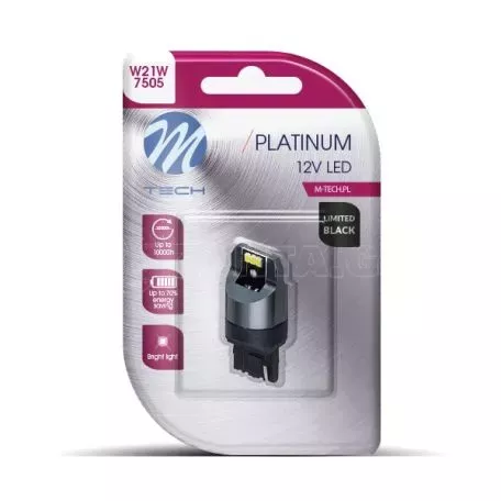 M-tech W21W (T20) 12/24V W3x16d 6xSMD3020 CAN-BUS ΛΕΥΚΟ LIMITED BLACK  M-TECH - 1 ΤΕΜ. LB844W-01B/MT 