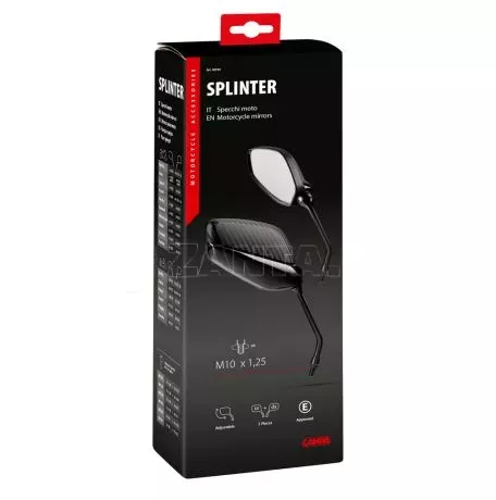 Lampa ΚΑΘΡΕΠΤΕΣ MOTO M10x1,25 ΜΑΥΡΟ/ CARBON ΧΡΩΜΑ SPLINTER  LAMPA - 2 ΤΕΜ. 9070.9-LM 