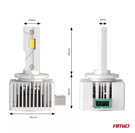 AMIO ΛΑΜΠΕΣ LED D3S/D8R 12V 6.000K 6800lm CAN-BUS D-BASIC SERIES AMIO - 2 Τεμ. 03628/AM 