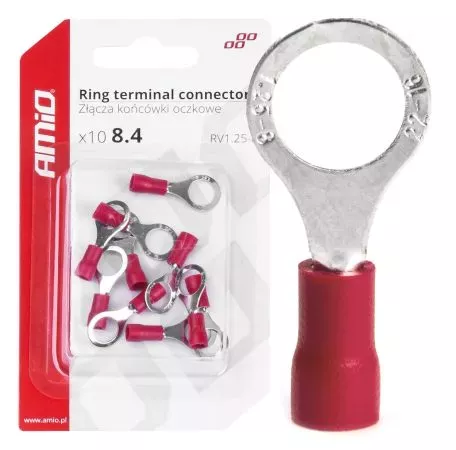 AMIO ΦΙΣΑΚΙΑ ΔΑΧΤΥΛΙΔΙ ΚΟΚΚΙΝΑ RV1.25-8 / 8.4mm ΑΜΙΟ - 10 ΤΕΜ. 03079/AM 