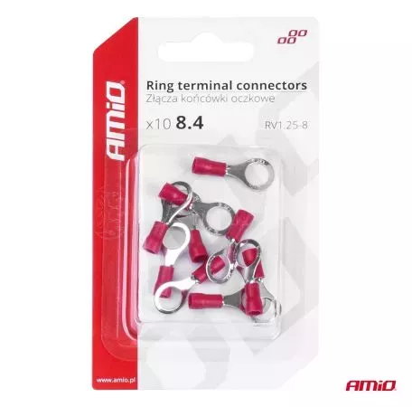 AMIO ΦΙΣΑΚΙΑ ΔΑΧΤΥΛΙΔΙ ΚΟΚΚΙΝΑ RV1.25-8 / 8.4mm ΑΜΙΟ - 10 ΤΕΜ. 03079/AM 