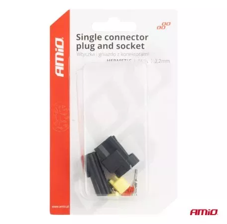 AMIO ΦΙΣΑ ΣΥΝΔΕΣΗΣ ΜΕ ΥΠΟΔΟΧΗ 1 PIN Φ2,2mm ΑΔΙΑΒΡΟΧΗ AMIO - 1 τεμ. 04345/AM 