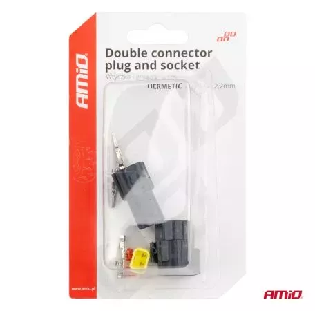 AMIO ΦΙΣΑ ΣΥΝΔΕΣΗΣ ΜΕ ΥΠΟΔΟΧΗ 2 PIN Φ2,2mm ΑΔΙΑΒΡΟΧΗ AMIO - 1 τεμ. 04346/AM 