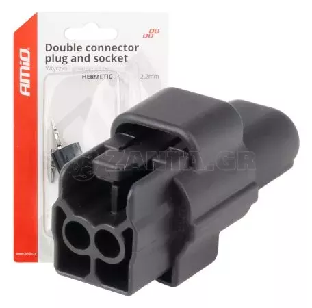 AMIO ΦΙΣΑ ΣΥΝΔΕΣΗΣ ΜΕ ΥΠΟΔΟΧΗ 2 PIN Φ2,2mm ΑΔΙΑΒΡΟΧΗ AMIO - 1 τεμ. 04346/AM 