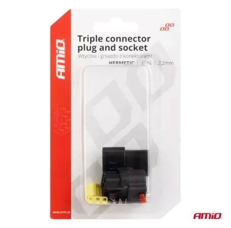 AMIO ΦΙΣΑ ΣΥΝΔΕΣΗΣ ΜΕ ΥΠΟΔΟΧΗ 3 PIN Φ2,2mm ΑΔΙΑΒΡΟΧΗ AMIO - 1 τεμ. 04347/AM 