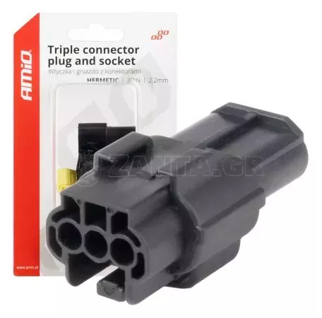 AMIO ΦΙΣΑ ΣΥΝΔΕΣΗΣ ΜΕ ΥΠΟΔΟΧΗ 3 PIN Φ2,2mm ΑΔΙΑΒΡΟΧΗ AMIO - 1 τεμ. 04347/AM 