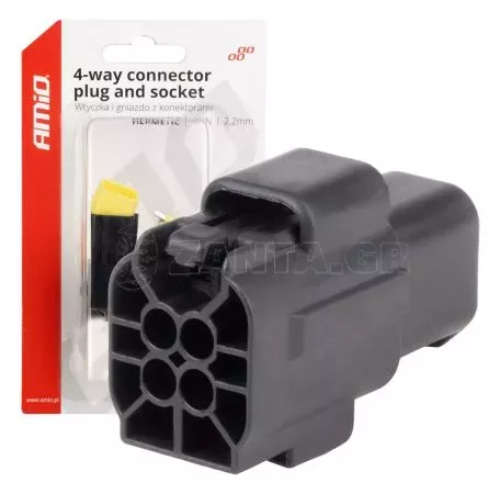 AMIO ΦΙΣΑ ΣΥΝΔΕΣΗΣ ΜΕ ΥΠΟΔΟΧΗ 4 PIN Φ2,2mm ΑΔΙΑΒΡΟΧΗ AMIO - 1 τεμ. 04348/AM 