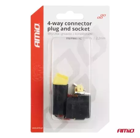 AMIO ΦΙΣΑ ΣΥΝΔΕΣΗΣ ΜΕ ΥΠΟΔΟΧΗ 4 PIN Φ2,2mm ΑΔΙΑΒΡΟΧΗ AMIO - 1 τεμ. 04348/AM 