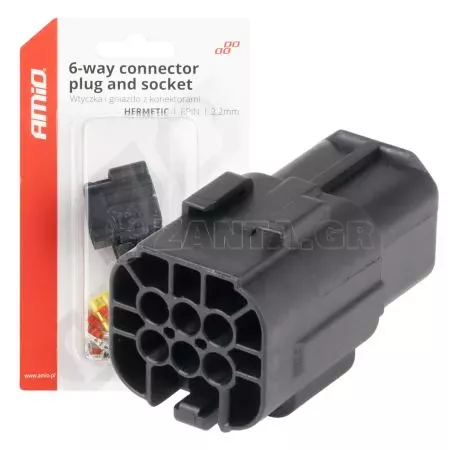 AMIO ΦΙΣΑ ΣΥΝΔΕΣΗΣ ΜΕ ΥΠΟΔΟΧΗ 6 PIN Φ2,2mm ΑΔΙΑΒΡΟΧΗ AMIO - 1 τεμ. 04349/AM 