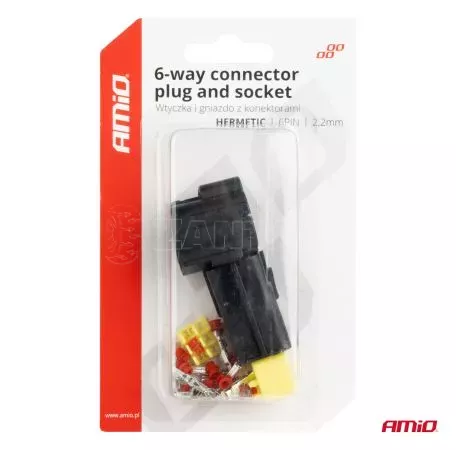 AMIO ΦΙΣΑ ΣΥΝΔΕΣΗΣ ΜΕ ΥΠΟΔΟΧΗ 6 PIN Φ2,2mm ΑΔΙΑΒΡΟΧΗ AMIO - 1 τεμ. 04349/AM 