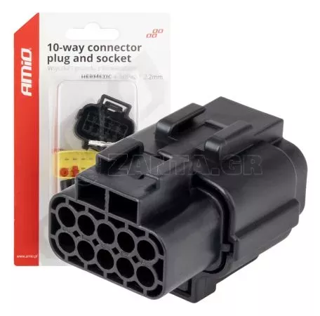 AMIO ΦΙΣΑ ΣΥΝΔΕΣΗΣ ΜΕ ΥΠΟΔΟΧΗ 10 PIN Φ2,2mm ΑΔΙΑΒΡΟΧΗ AMIO - 1 τεμ. 04351/AM 