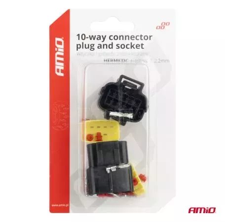 AMIO ΦΙΣΑ ΣΥΝΔΕΣΗΣ ΜΕ ΥΠΟΔΟΧΗ 10 PIN Φ2,2mm ΑΔΙΑΒΡΟΧΗ AMIO - 1 τεμ. 04351/AM 