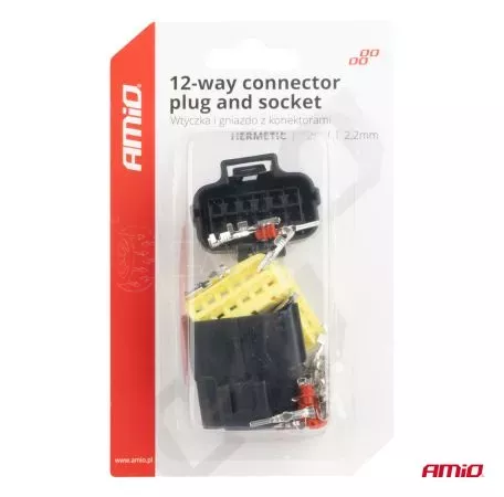 AMIO ΦΙΣΑ ΣΥΝΔΕΣΗΣ ΜΕ ΥΠΟΔΟΧΗ 12 PIN Φ2,2mm ΑΔΙΑΒΡΟΧΗ AMIO - 1 τεμ. 04352/AM 