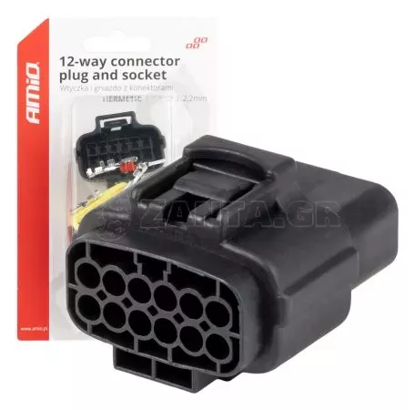 AMIO ΦΙΣΑ ΣΥΝΔΕΣΗΣ ΜΕ ΥΠΟΔΟΧΗ 12 PIN Φ2,2mm ΑΔΙΑΒΡΟΧΗ AMIO - 1 τεμ. 04352/AM 