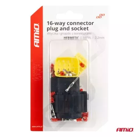 AMIO ΦΙΣΑ ΣΥΝΔΕΣΗΣ ΜΕ ΥΠΟΔΟΧΗ 16 PIN Φ2,2mm ΑΔΙΑΒΡΟΧΗ AMIO - 1 τεμ. 04353/AM 