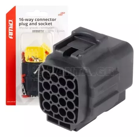 AMIO ΦΙΣΑ ΣΥΝΔΕΣΗΣ ΜΕ ΥΠΟΔΟΧΗ 16 PIN Φ2,2mm ΑΔΙΑΒΡΟΧΗ AMIO - 1 τεμ. 04353/AM 