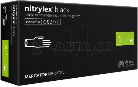 AMIO ΓΑΝΤΙΑ ΝΙΤΡΙΛΙΟΥ MERCATOR NITRYLEX BASIC ΣΕ ΜΑΥΡΟ ΧΡΩΜΑ SMALL (S) AMIO - 100 τεμ. MER13229/AM 
