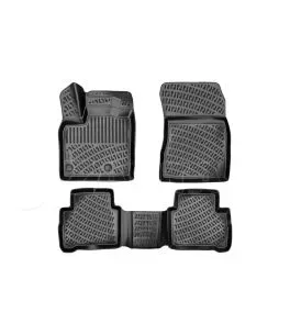 Πατάκια Σκαφάκια 3D Από Λάστιχο TPE Για Nissan Qashqai J12 2021+ Rizline 4 Τεμάχια Μαύρα 