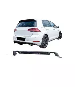 Diffuser Πίσω Προφυλακτήρα Για VW Golf VII (7.5) 17-20 Facelift GTI Με 2 Μονές Εξατμίσεις Δεξια & Αριστερά Γυαλιστερό Μαύρο Από 