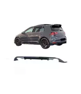 Diffuser Πίσω Προφυλακτήρα Για VW Golf VII (7) 13-17 GTI Με 2 Μονές Εξατμίσεις Δεξια & Αριστερά Γυαλιστερό Μαύρο Από Abs Πλαστικ 