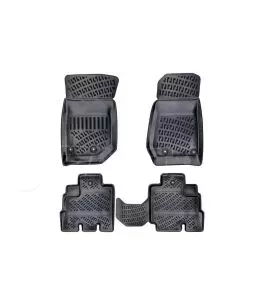 Πατάκια Σκαφάκια 3D Από Λάστιχο TPE Για Jeep Wrangler (Unlimited) JK 4 Πορτο 2006-2018 Rizline 4 Τεμάχια Μαύρα 
