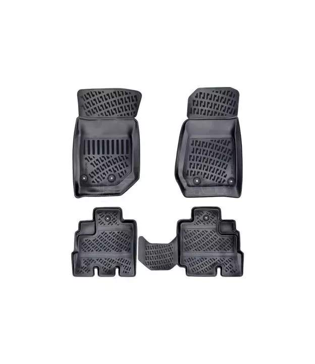 Πατάκια Σκαφάκια 3D Από Λάστιχο TPE Για Jeep Wrangler (Unlimited) JK 4 Πορτο 2006-2018 Rizline 4 Τεμάχια Μαύρα