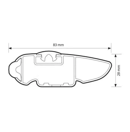 Nordrive ΜΠΑΡΑ ΟΡΟΦΗΣ ΑΛΟΥΜΙΝΙΟΥ 129cm ΑΣΗΜΙ SILENZIO CX ORIGINE SYSTEM (STANDARD / FLUSH RAILING) NORDRIVE - 1 ΤΕΜ. N15212 