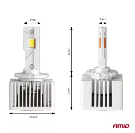 AMIO ΛΑΜΠΕΣ LED D3S/D5R/D8S 12/24V 6000K 9.000lm 50W X ALL IN ONE SERIES CAN-BUS (ΜΕ ΑΝΕΜΙΣΤΗΡΑΚΙ) AMIO - 2 ΤΕΜ.  03669/AM 
