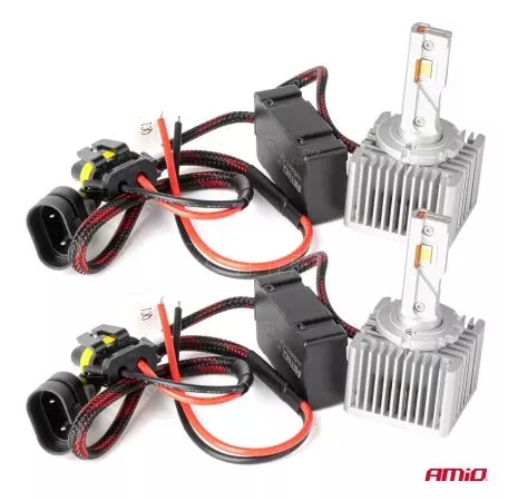 AMIO ΛΑΜΠΕΣ LED D3S/D5R/D8S 12/24V 6000K 9.000lm 50W X ALL IN ONE SERIES CAN-BUS (ΜΕ ΑΝΕΜΙΣΤΗΡΑΚΙ) AMIO - 2 ΤΕΜ.  03669/AM 