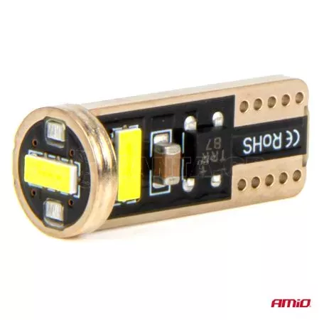 AMIO ΛΑΜΠΑΚΙΑ LED T10e W5W 12/24V 3x2055 SMD LED CAN-BUS ΛΕΥΚΟ AMIO - 2 ΤΕΜ.  03720/AM 