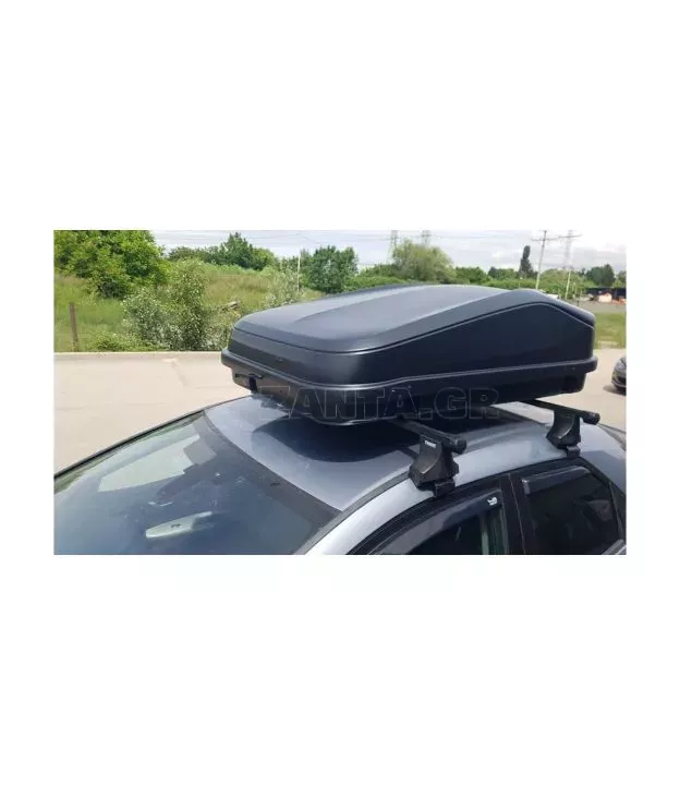 Μπαγκαζιέρα οροφής Junior Easy 145x94x40cm με μονόπλευρο άνοιγμα και κλειδί, 420 λίτρα - μαύρη