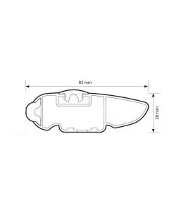 ΜΠΑΡΑ ΟΡΟΦΗΣ ΑΛΟΥΜΙΝΙΟΥ 129cm ΑΣΗΜΙ SILENZIO CX ORIGINE SYSTEM (STANDARD / FLUSH RAILING) NORDRIVE - 1 ΤΕΜ. 