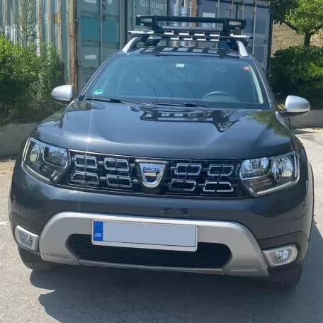 Σχάρα Οροφής Αυτοκινήτου Αλουμινίου Aero Μαύρη 140x100cm Με Φώτα Led 28834 