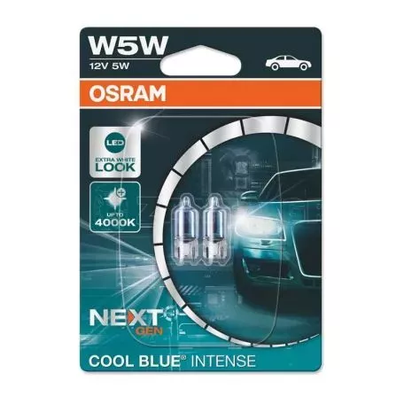 Λάμπες Αλογόνου T10 W5W 12V 5w Cool Blue Intense Next Generation Osram 2825CBN-02B 2 Τεμάχια 