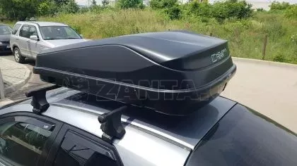 Μπαγκαζιέρα οροφής Junior Easy 145x94x40cm με μονόπλευρο άνοιγμα και κλειδί, 420 λίτρα - μαύρη 