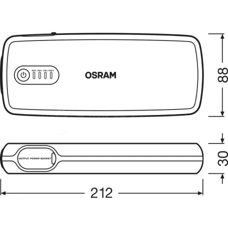 Osram ΕΚΚΙΝΗΤΗΣ ΜΠΑΤΑΡΙΑΣ/POWER BANK/ΦΑΚΟΣ/2xUSB (8000cc ΒΕΝΖΙΝΗ/4000cc DIESEL) 12V 16800mAh 700g OSRAM - 1 ΤΕΜ. L.OBSL400/OA 