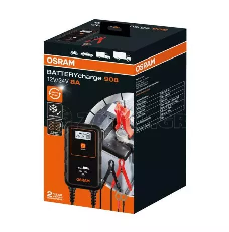 Osram ΦΟΡΤΙΣΤΗΣ/ΣΥΝΤΗΡΗΤΗΣ ΜΠΑΤΑΡΙΑΣ ΜΕ ΟΘΟΝΗ LCD 12/24V 70-150Ah 0-8A BATTERY CHARGE 908 OSRAM - 1 ΤΕΜ. L.OEBCS908/OA 