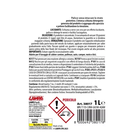 Lampa ΣΑΜΠΟΥΑΝ ΜΕ ΚΕΡΙ SUPER FOAM ΣΥΜΠΥΚΝΩΜΕΝΟ 1000ml LAMPA - 1 ΤΕΜ. L3801.7 