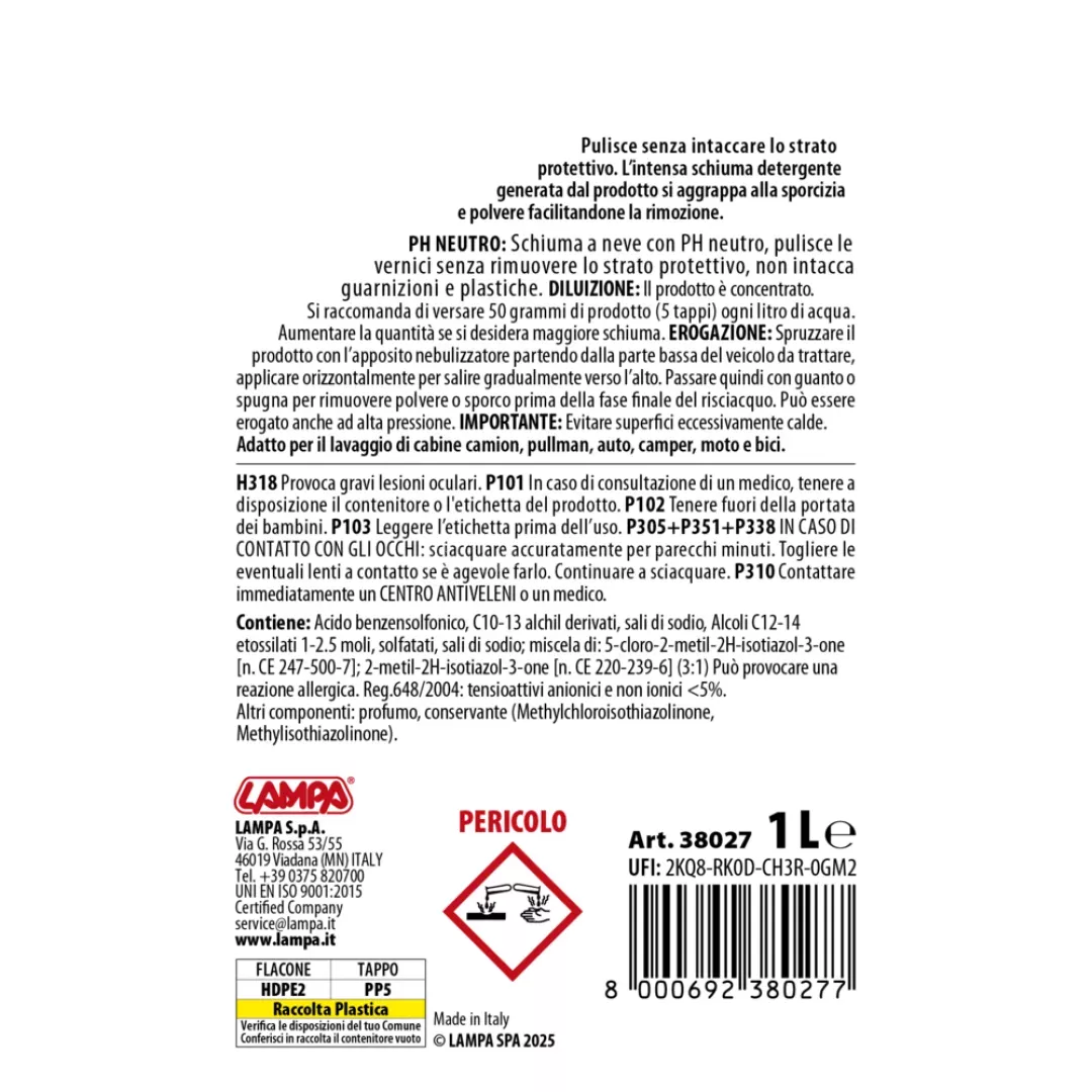 Lampa ΣΑΜΠΟΥΑΝ SUPER FOAM ΣΥΜΠΥΚΝΩΜΕΝΟ 1000ml LAMPA - 1 ΤΕΜ. L3802.7