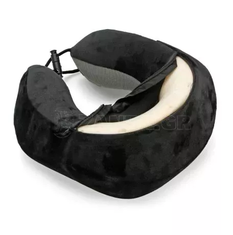 Lampa ΜΑΞΙΛΑΡΙ ΤΑΞΙΔΙΟΥ ΑΥΧΕΝΑ ΕΡΓΟΝΟΜΙΚΟ MEMORY FOAM ΜΑΥΡΟ/ΓΚΡΙ NECK-LUXE LAMPA - 1 ΤΕΜ. L5416.7 