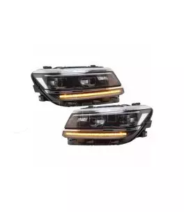 Μπροστινά Φανάρια Set Για Vw Tiguan II mk2 16+ DRL Led Matrix & Led Signal Dynamic R-Line Look H7/H7 Με Μοτέρ Carner 