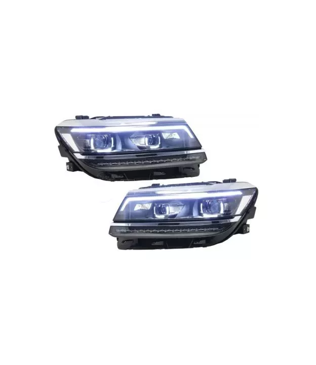 Μπροστινά Φανάρια Set Για Vw Tiguan II mk2 16+ DRL Led Matrix & Led Signal Dynamic R-Line Look H7/H7 Με Μοτέρ Carner